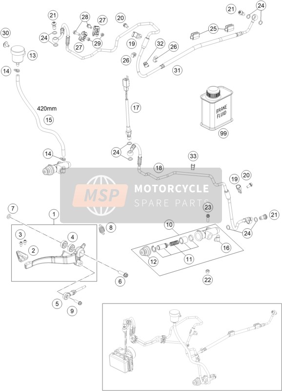 KTM 690 SMC R US 2020 Rear Brake Control for a 2020 KTM 690 SMC R US