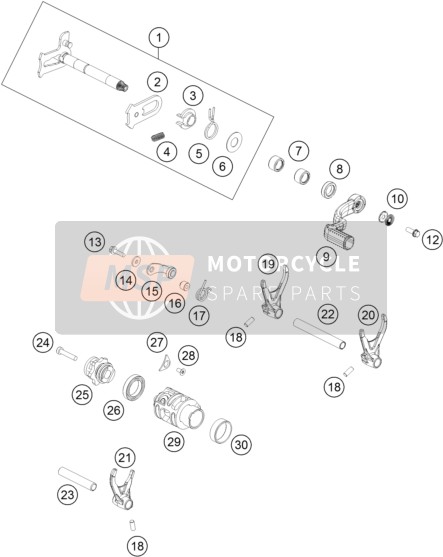 KTM 250 SX EU 2021 Schakelmechanisme voor een 2021 KTM 250 SX EU