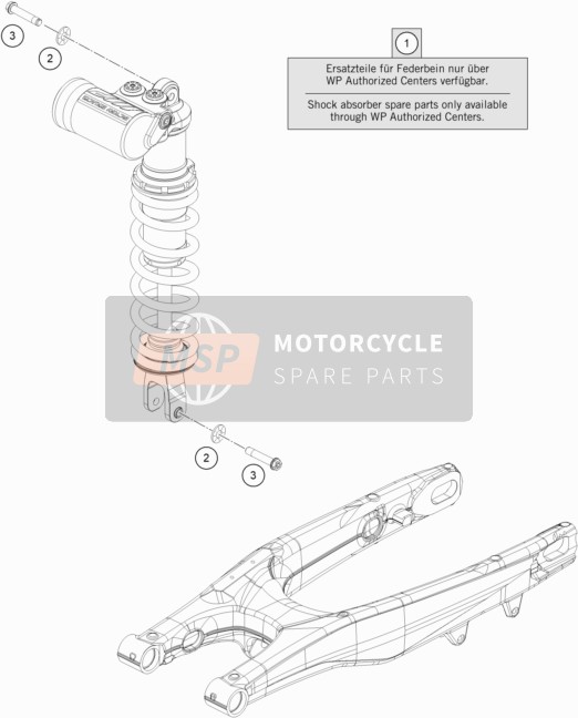 KTM 450 RALLY Factory Replica  2021 Schokdemper voor een 2021 KTM 450 RALLY Factory Replica 