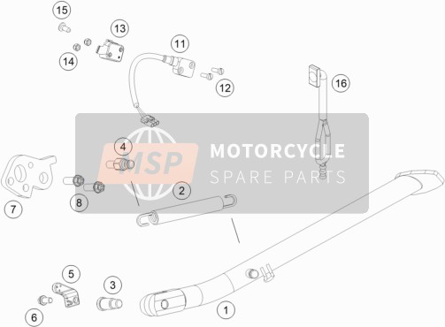 KTM 690 Enduro R EU 2020 Seiten / Mittelständer für ein 2020 KTM 690 Enduro R EU