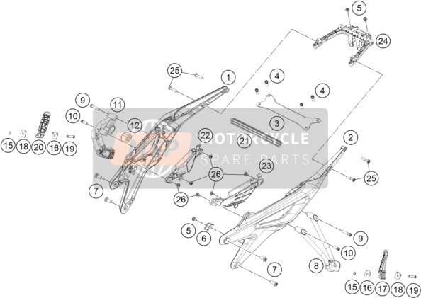 KTM 790 Duke, black CN 2020 Subframe for a 2020 KTM 790 Duke, black CN