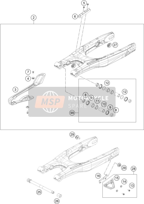 KTM RC4 R 2020 Braccio oscillante per un 2020 KTM RC4 R