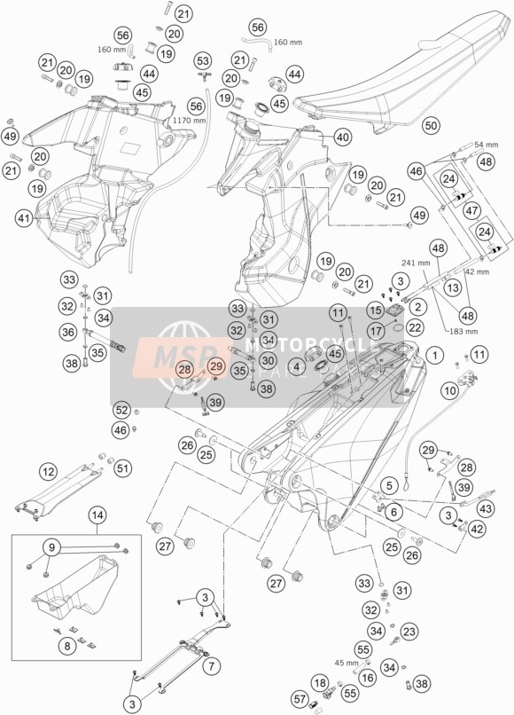 KTM 450 RALLY Factory Replica  2020 Tanque, Asiento 2 para un 2020 KTM 450 RALLY Factory Replica 