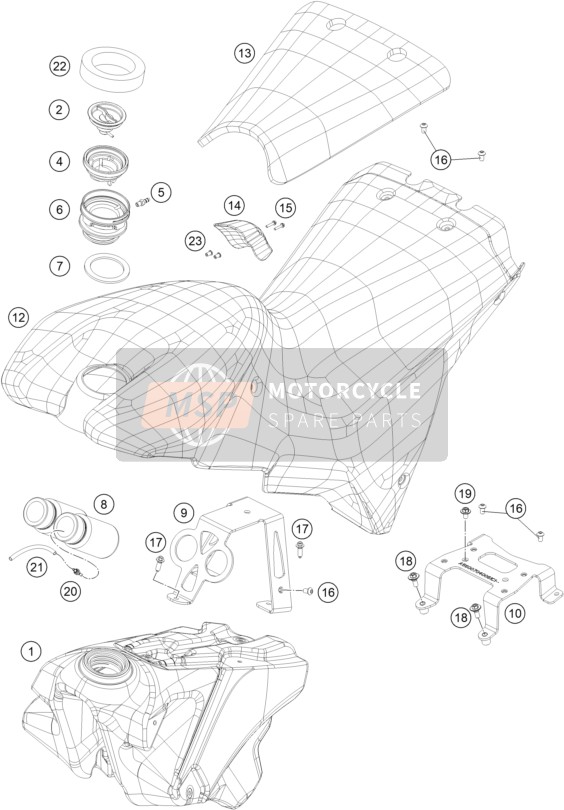 KTM RC4 R 2020 Tanque, Asiento para un 2020 KTM RC4 R