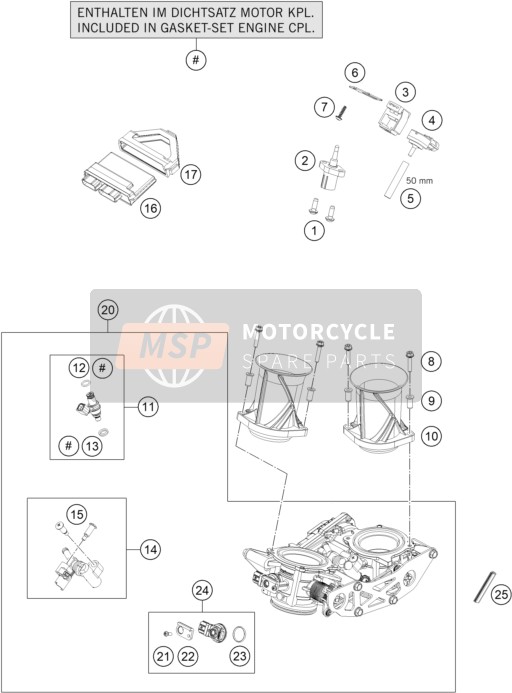 KTM 1290 Super Duke GT, black JP 2020 Throttle Body for a 2020 KTM 1290 Super Duke GT, black JP