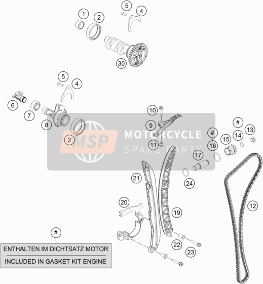 KTM 690 Enduro R EU 2020 Timing Drive for a 2020 KTM 690 Enduro R EU