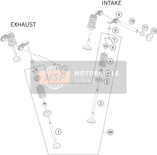 KTM 125 Duke, white - B.D. EU 2020 Valve Drive for a 2020 KTM 125 Duke, white - B.D. EU