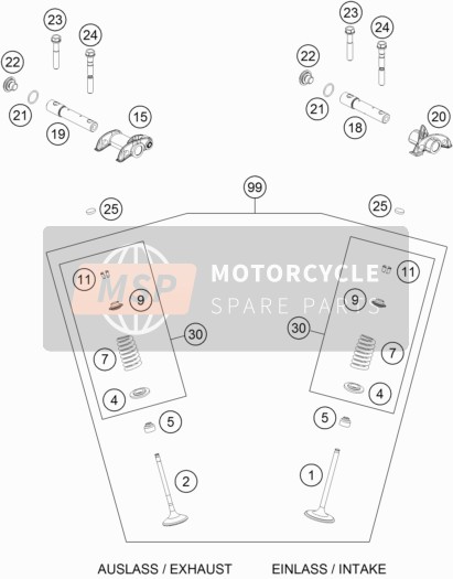 KTM 450 RALLY Factory Replica  2021 Accionamiento de válvula para un 2021 KTM 450 RALLY Factory Replica 