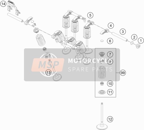 KTM 890 Duke R US 2020 Accionamiento de válvula para un 2020 KTM 890 Duke R US