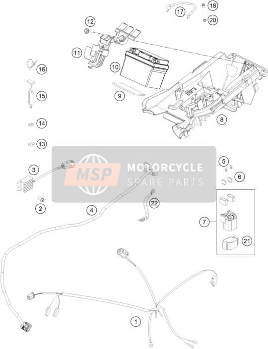 KTM 125 XC US 2021 Wiring Harness for a 2021 KTM 125 XC US