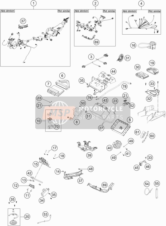 KTM 1290 Super Adventure R TKC EU 2020 Wiring Harness for a 2020 KTM 1290 Super Adventure R TKC EU