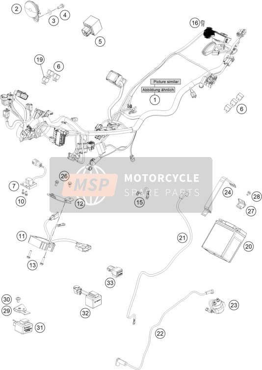 KTM 200 Duke, orange, ABS - CKD BR 2020 Arnés de cableado para un 2020 KTM 200 Duke, orange, ABS - CKD BR