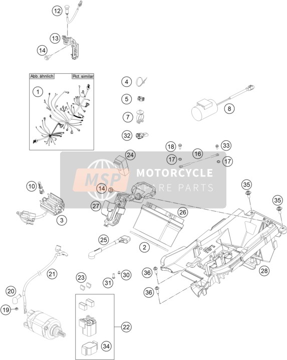 KTM 250 SX-F EU 2020 Wiring Harness for a 2020 KTM 250 SX-F EU