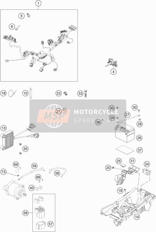 KTM 300 EXC SIX DAYS TPI CKD CN 2021 Wiring Harness for a 2021 KTM 300 EXC SIX DAYS TPI CKD CN