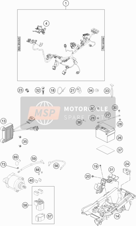 KTM 300 XC-W TPI US 2021 Wiring Harness for a 2021 KTM 300 XC-W TPI US