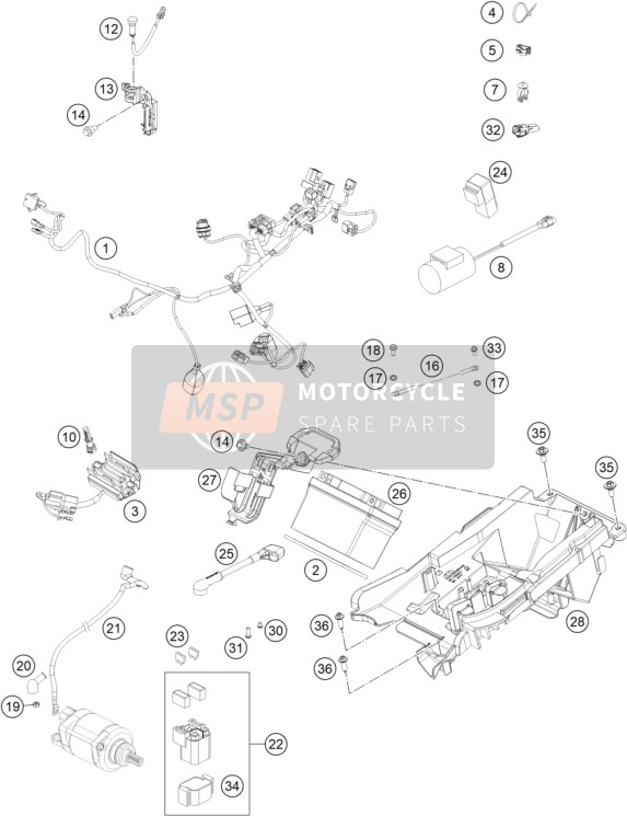 KTM 450 SX-F US 2021 Wiring Harness for a 2021 KTM 450 SX-F US