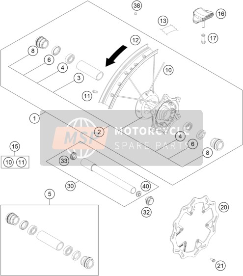 77709010144, Vorderradnabe Kpl. 22mm 2015, Husqvarna, 0