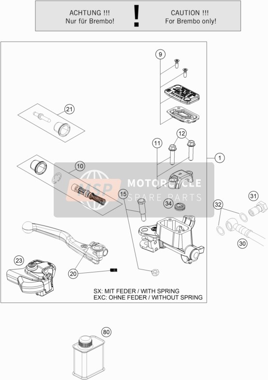 Husqvarna FX 350 HERITAGE 2023 Commande de frein avant pour un 2023 Husqvarna FX 350 HERITAGE