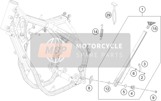 Husqvarna TE 300 2022 Lado / Caballete central 1 para un 2022 Husqvarna TE 300