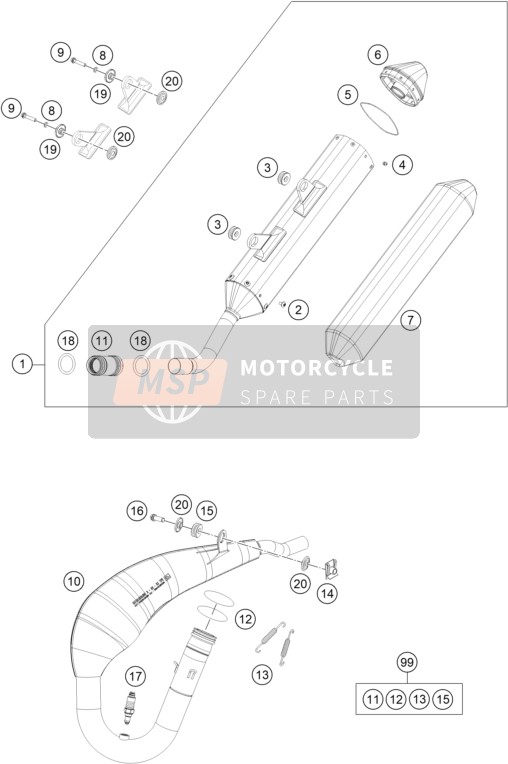 00050000811, Auspuff Teile Kit 11-14, Husqvarna, 2