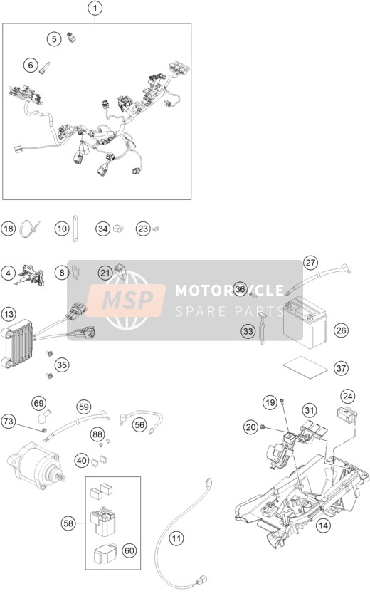 Husqvarna TE 250 CKD 2023 Faisceau de câblage 2 pour un 2023 Husqvarna TE 250 CKD