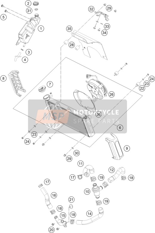 Husqvarna VITPILEN 401 EU5 KR 2020 Kühlmittelsystem für ein 2020 Husqvarna VITPILEN 401 EU5 KR