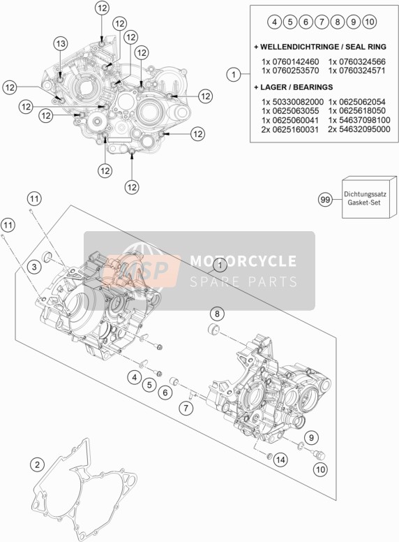 Husqvarna TE 150i 2022 MOTORGEHÄUSE für ein 2022 Husqvarna TE 150i