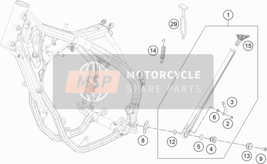 Husqvarna FE 350 2022 Côté / Béquille centrale 2 pour un 2022 Husqvarna FE 350