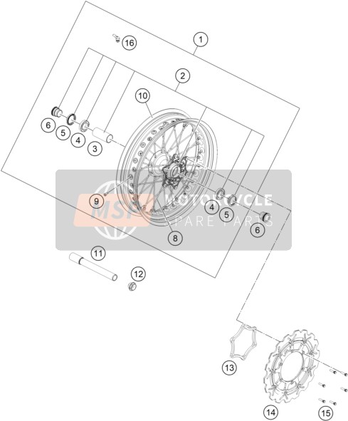 Husqvarna FS 450 2022 Rueda delantera 1 para un 2022 Husqvarna FS 450