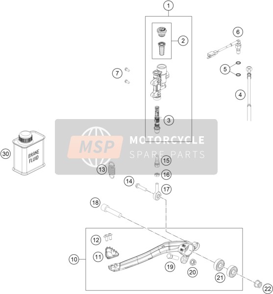 Husqvarna TE 150i 2022 Commande de frein arrière 1 pour un 2022 Husqvarna TE 150i