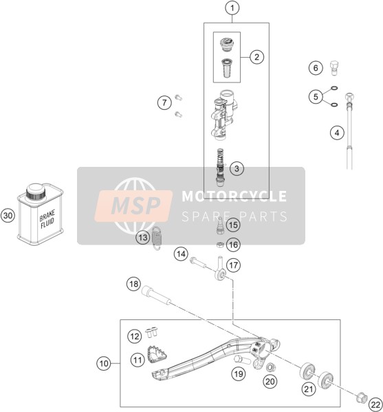 Husqvarna FE 350, United States 2022 REAR BRAKE CONTROL 2 for a 2022 Husqvarna FE 350, United States