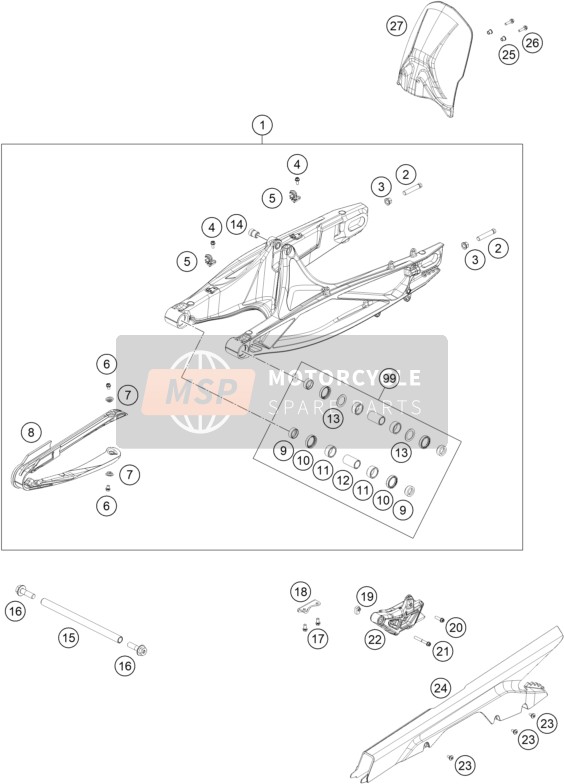 Husqvarna NORDEN 901 EU 2022 Braccio oscillante per un 2022 Husqvarna NORDEN 901 EU