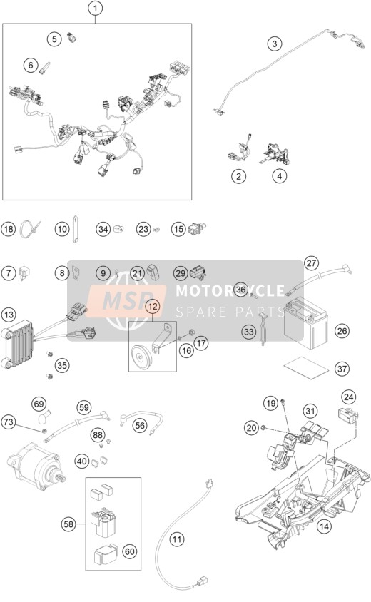 Husqvarna TE 300i IKD 2022 Arnés de cableado 1 para un 2022 Husqvarna TE 300i IKD