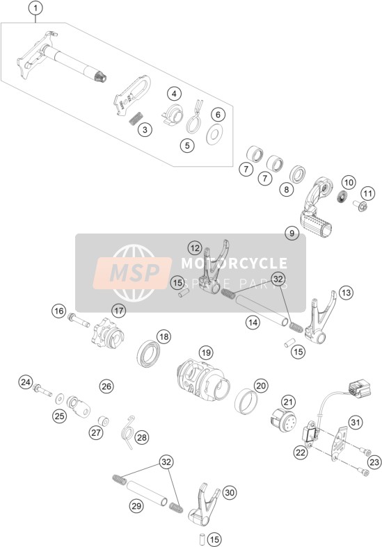 A46034005033, Shift Shaft Cpl., Husqvarna, 0