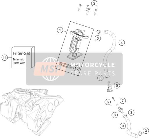 Husqvarna TC 250 2022 Pompa di benzina per un 2022 Husqvarna TC 250