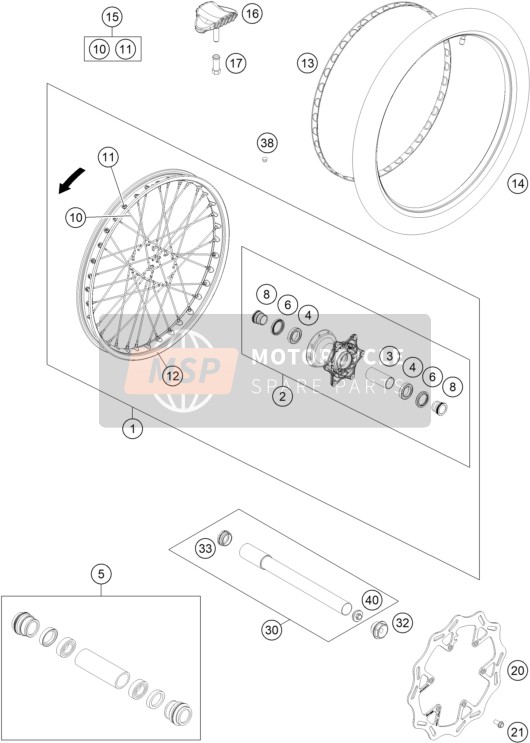 Husqvarna TE 300 2023 Rueda delantera 2 para un 2023 Husqvarna TE 300