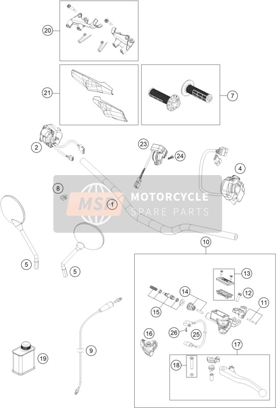 Husqvarna 701 ENDURO 2023 Manubrio, Controlli 2 per un 2023 Husqvarna 701 ENDURO