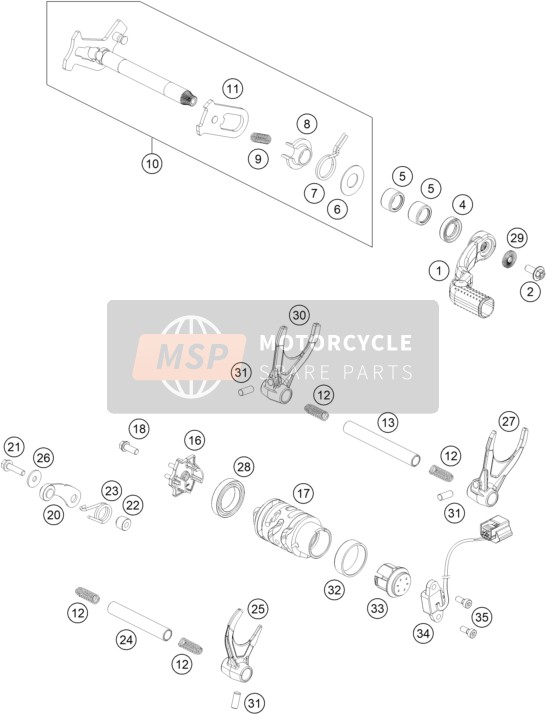 Husqvarna FE 501 HERITAGE 2023 SHIFTING MECHANISM for a 2023 Husqvarna FE 501 HERITAGE