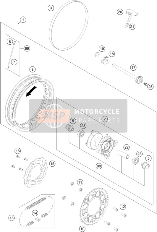 Husqvarna EE 3 2023 Roue arrière pour un 2023 Husqvarna EE 3