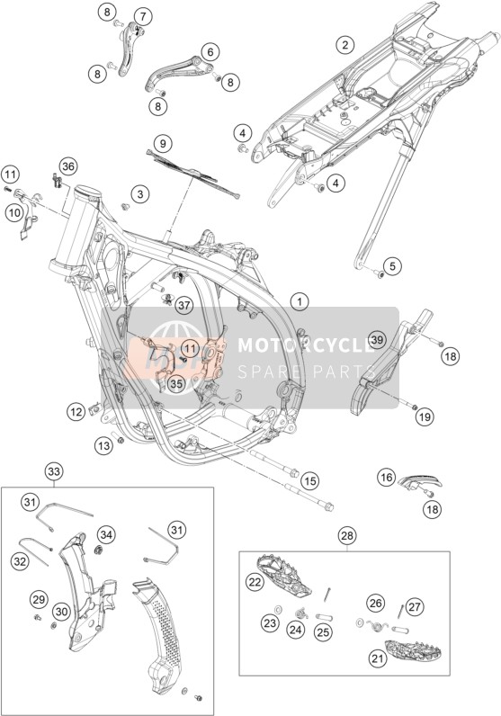 Husqvarna TC 250 HERITAGE 2022 Frame voor een 2022 Husqvarna TC 250 HERITAGE