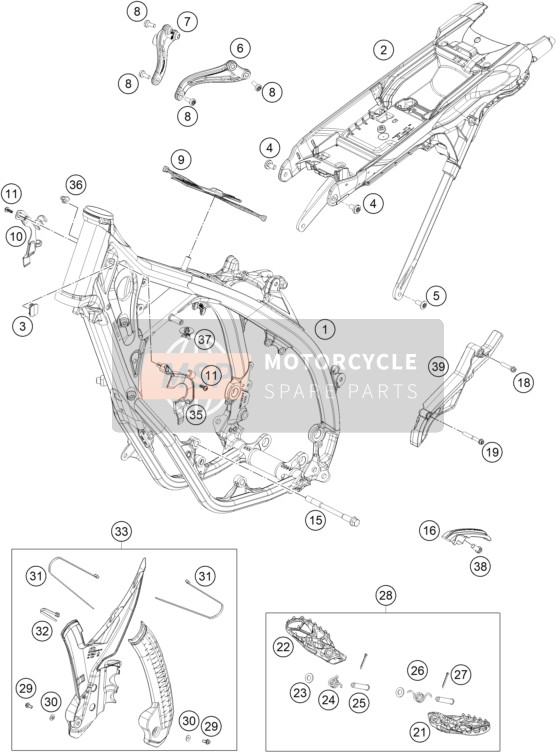 Husqvarna TC 125 HERITAGE 2022 RAHMEN für ein 2022 Husqvarna TC 125 HERITAGE