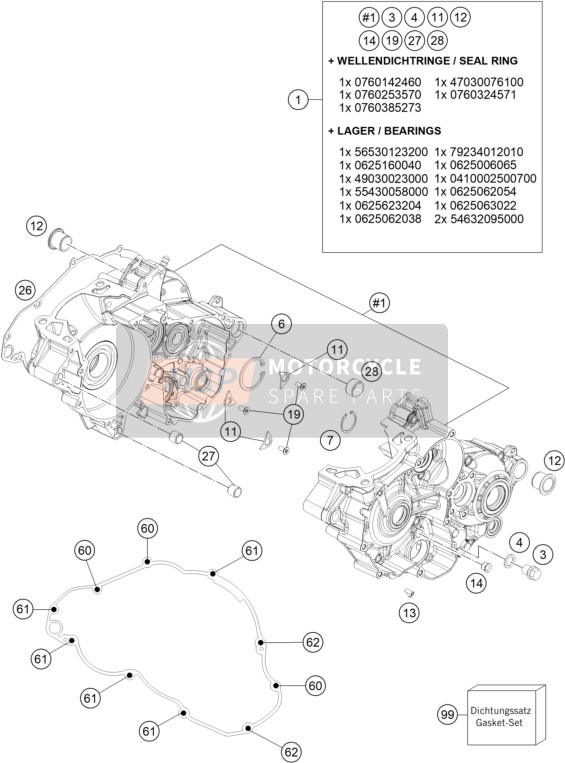 Husqvarna TC 250 2022 Boîtier moteur pour un 2022 Husqvarna TC 250