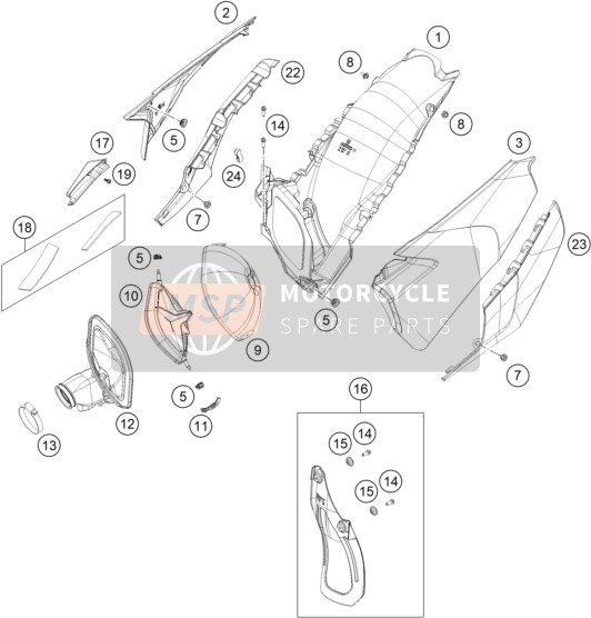 Husqvarna FE 350s US 2020 Luchtfilter voor een 2020 Husqvarna FE 350s US