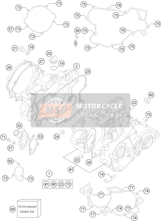 Husqvarna TC 85 19/16, Europe 2015 Motorbehuizing voor een 2015 Husqvarna TC 85 19/16, Europe