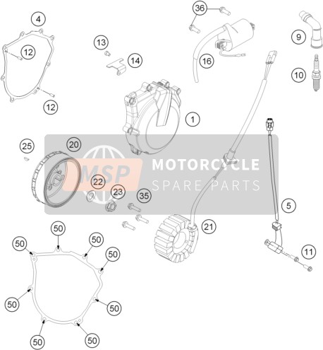 Husqvarna FE 450, Europe 2015 Système de mise à feu pour un 2015 Husqvarna FE 450, Europe