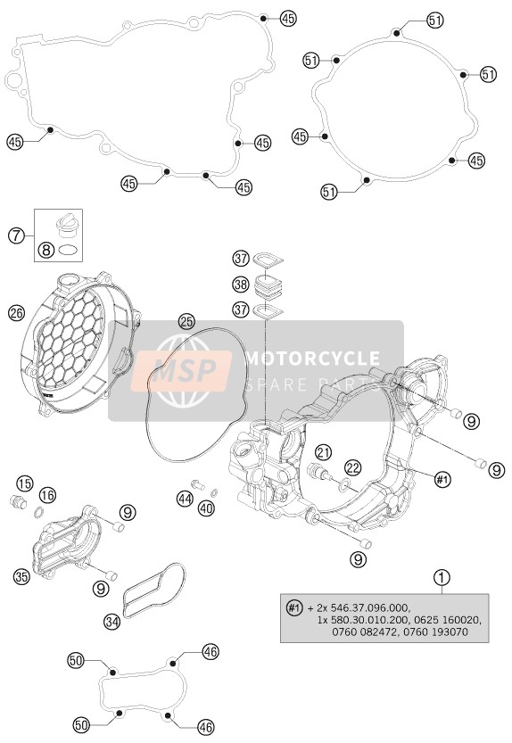 Husqvarna TE 250, Europe 2015 Koppelingsdeksel voor een 2015 Husqvarna TE 250, Europe