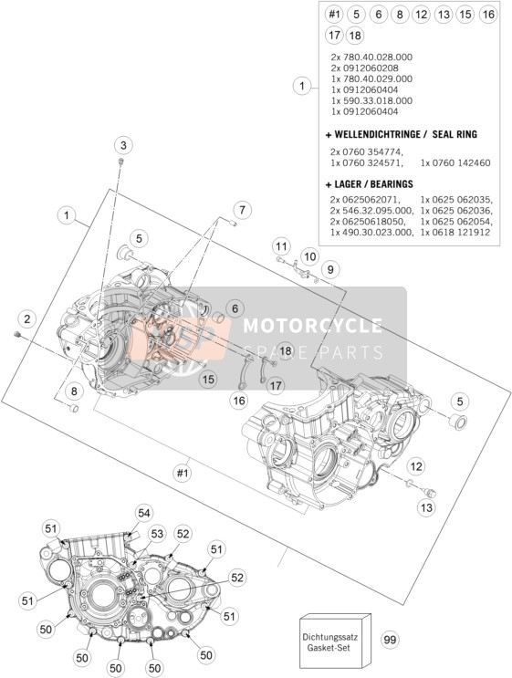 Husqvarna FC 450, Europe 2015 Caja del motor for a 2015 Husqvarna FC 450, Europe