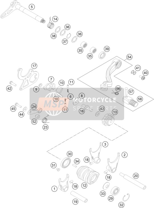 Husqvarna TE 125, Europe 2016 Shifting Mechanism for a 2016 Husqvarna TE 125, Europe