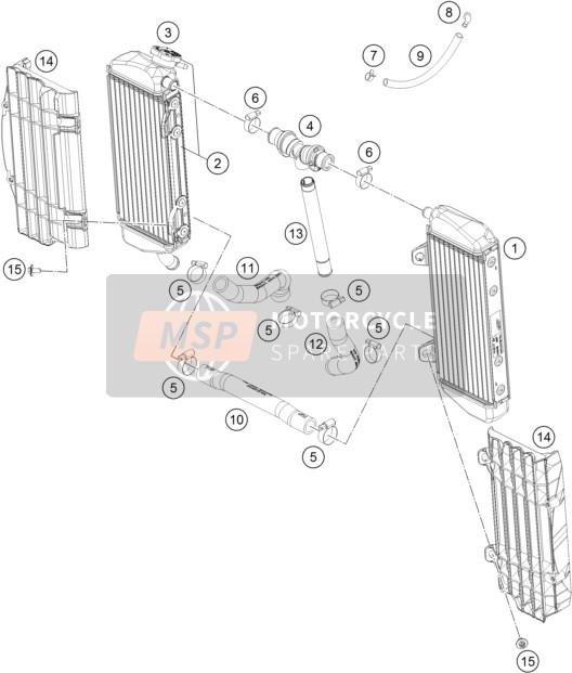 Husqvarna FC 350, Europe 2016 Sistema de refrigeración para un 2016 Husqvarna FC 350, Europe