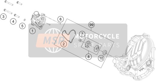 Husqvarna FC 350, Europe 2016 Water Pump for a 2016 Husqvarna FC 350, Europe